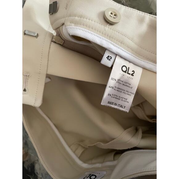 QL2 Monet Cream Flat Front Tailored Dress Pants size US6 - Picture 8 of 10